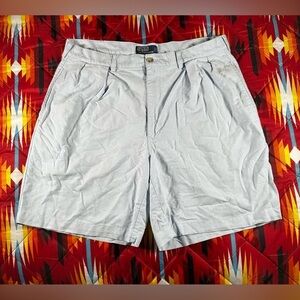 Vintage Polo Ralph Lauren Shorts Mens 38 Blue Tyler Pleated Classic Chino Preppy